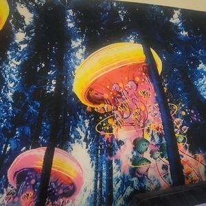 Trippy jellyfish tapestry